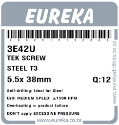 3E42 - Tek Screw Steel -3E42_Label_T